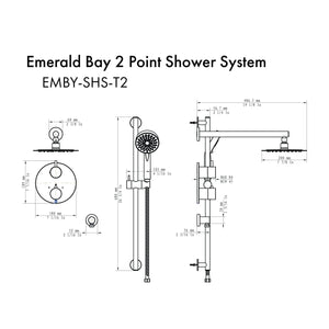 ZLINE Emerald Bay Thermostatic Shower System (EMBY-SHS-T2)