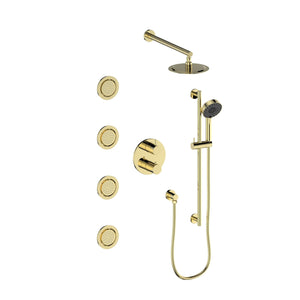 ZLINE Emerald Bay Thermostatic Shower System with Body Jets (EMBY-SHS-T3) in Polished Gold
