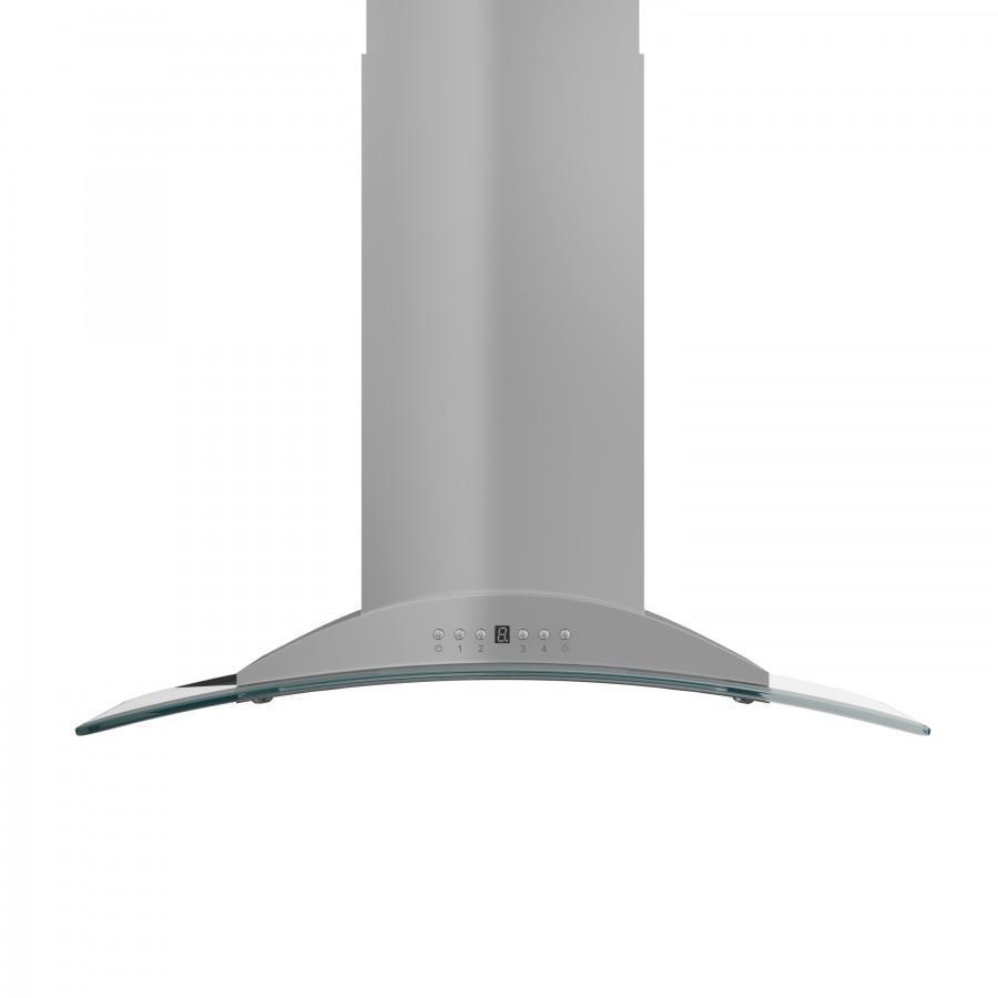 ZLINE Convertible Vent Island Mount Range Hood in Stainless Steel and Glass (GL9i)