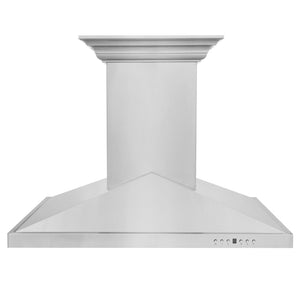 ZLINE Ducted Vent Island Mount Range Hood in Stainless Steel with Built-in CrownSound Bluetooth Speakers (GL1iCRN-BT)