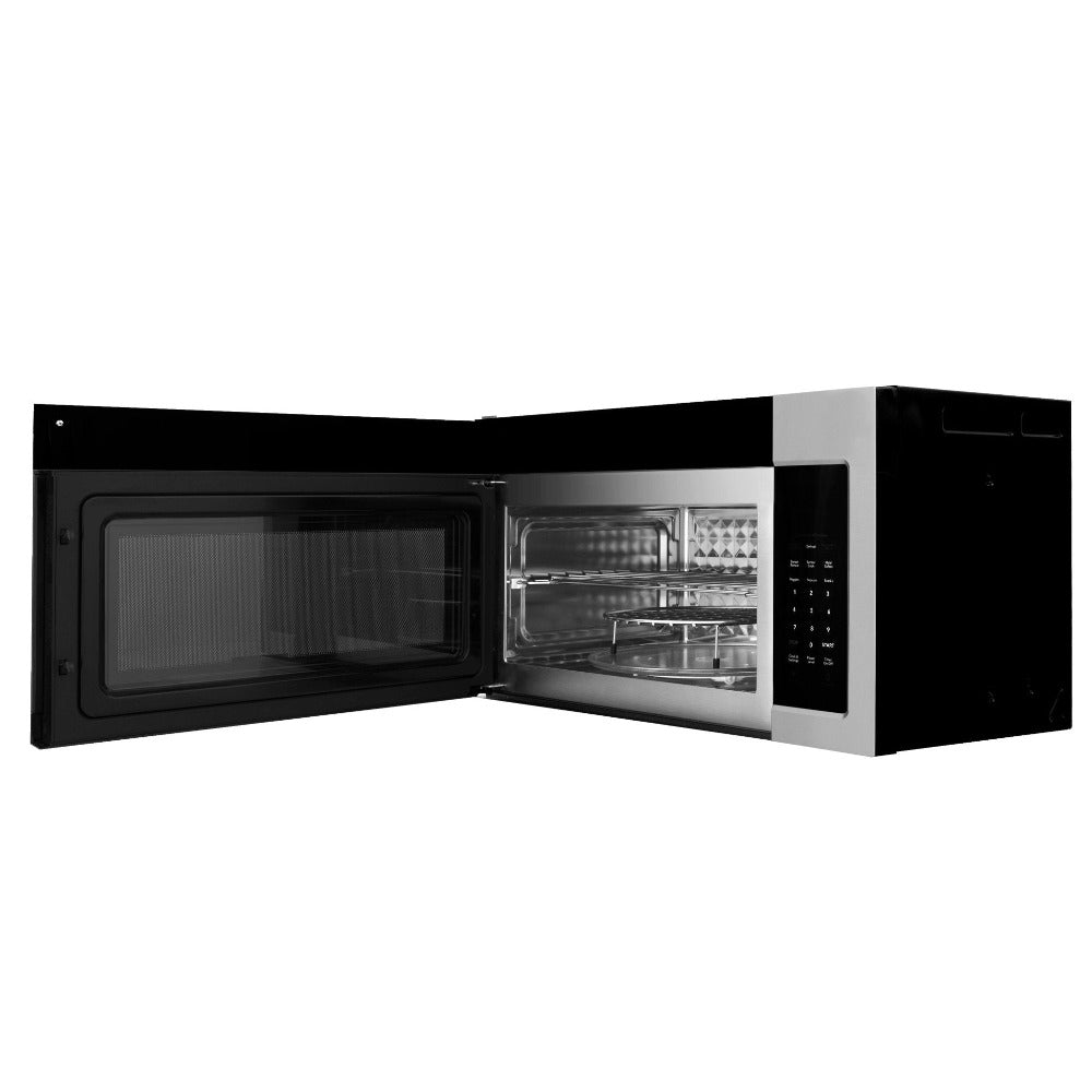 ZLINE 30 in. Kitchen Package Stainless Steel Gas Range and Over The Range Microwave with Modern Handle (2KP-SGROTR30)