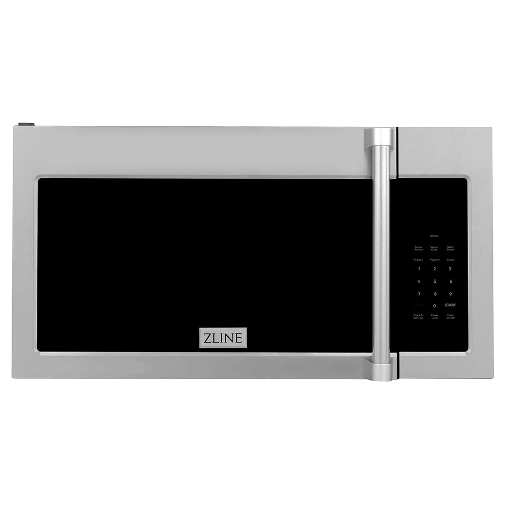 ZLINE 30 in. Kitchen Package Stainless Steel Gas Range and Over The Range Microwave with Modern Handle (2KP-SGROTR30)