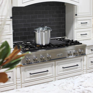 ZLINE 48 in. Legacy Gas Rangetop with 6 Brass Burners and Porcelain Cooktop in Stainless Steel (RT-BR-48)