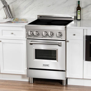 ZLINE 24 in. 2.8 cu. ft. Legacy Induction Range with 4 Element Cooktop and Electric Convection Oven in Stainless Steel (RAIND-24)