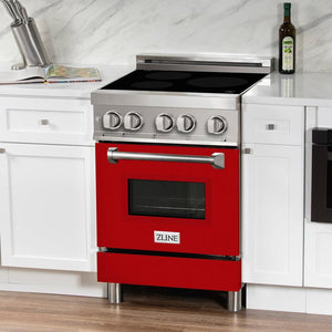 ZLINE 24 in. 2.8 cu. ft. Legacy Induction Range with 4 Element Cooktop and Electric Convection Oven in Stainless Steel (RAIND-24)