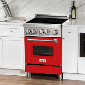 ZLINE 24 in. 2.8 cu. ft. Legacy Induction Range with 4 Element Cooktop and Electric Convection Oven in Stainless Steel (RAIND-24)