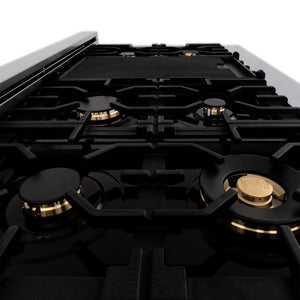 ZLINE 48 in. 6.0 cu. ft. Legacy Dual Fuel Range with Gas Cooktop and 2 Electric Ovens in Stainless Steel with Brass Burners (RA-BR-48)