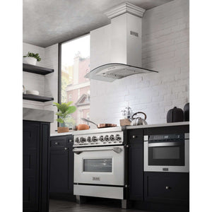 ZLINE Convertible Vent Wall Mount Range Hood in Stainless Steel and Glass (KN4)