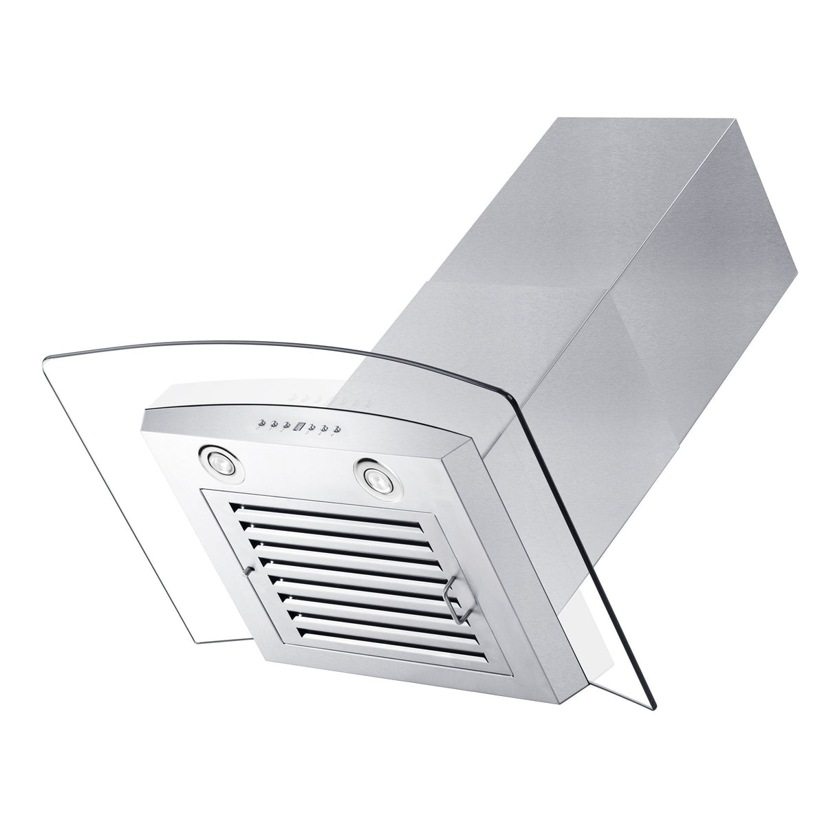 ZLINE Convertible Vent Wall Mount Range Hood in Stainless Steel & Glass with Crown Molding (KZCRN)