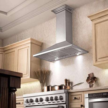 ZLINE Ducted Vent Wall Mount Range Hood in Stainless Steel with Built-in ZLINE CrownSound Bluetooth Speakers (KL2CRN-BT)
