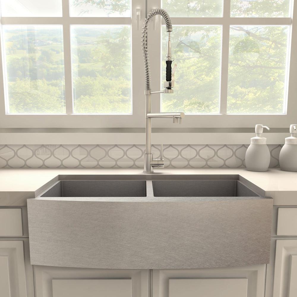 ZLINE Van Gogh Pull Down Spring Kitchen Faucet with Pot Filler in Brushed Nickel (VNG-KF-BN)