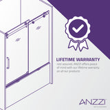 ANZZI SD1701BN-3260L 5 ft. Acrylic Left Drain Rectangle Tub in White With 60 in. x 62 in. Frameless Sliding Tub Door in Brushed Nickel