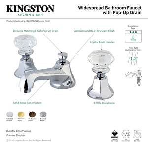 Kingston Brass KS4462WCL 8 in. Widespread Bathroom Faucet, Polished Brass