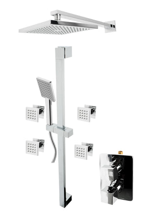 ALFI brand AB2287-PC Polished Chrome 3 Way Thermostatic Shower Set with Body Sprays