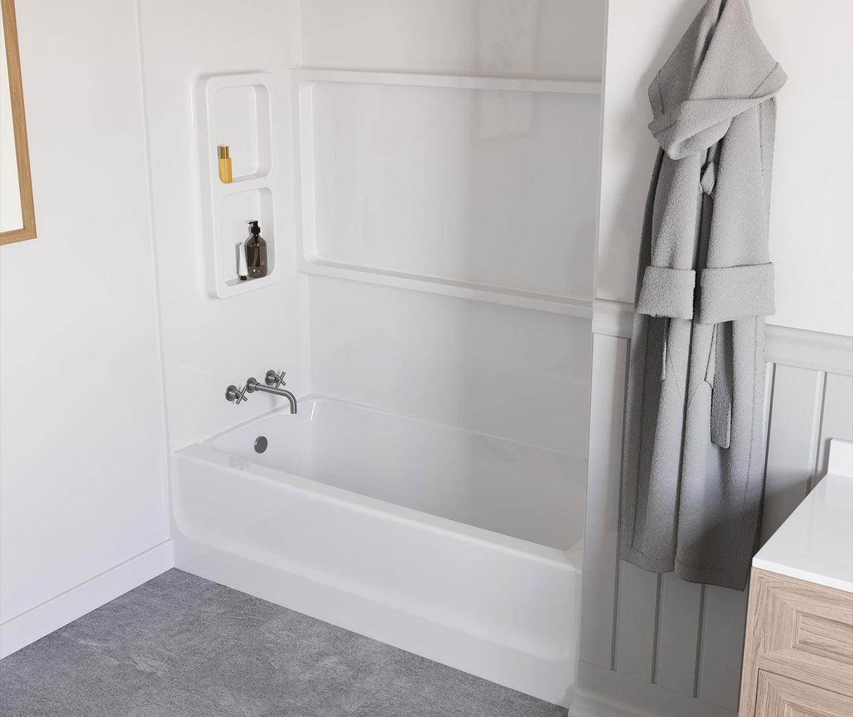 Swanstone BT-3060L/R 30 x 60 Veritek Alcove Bathtub with Left Hand Drain in White BT03060LD.010