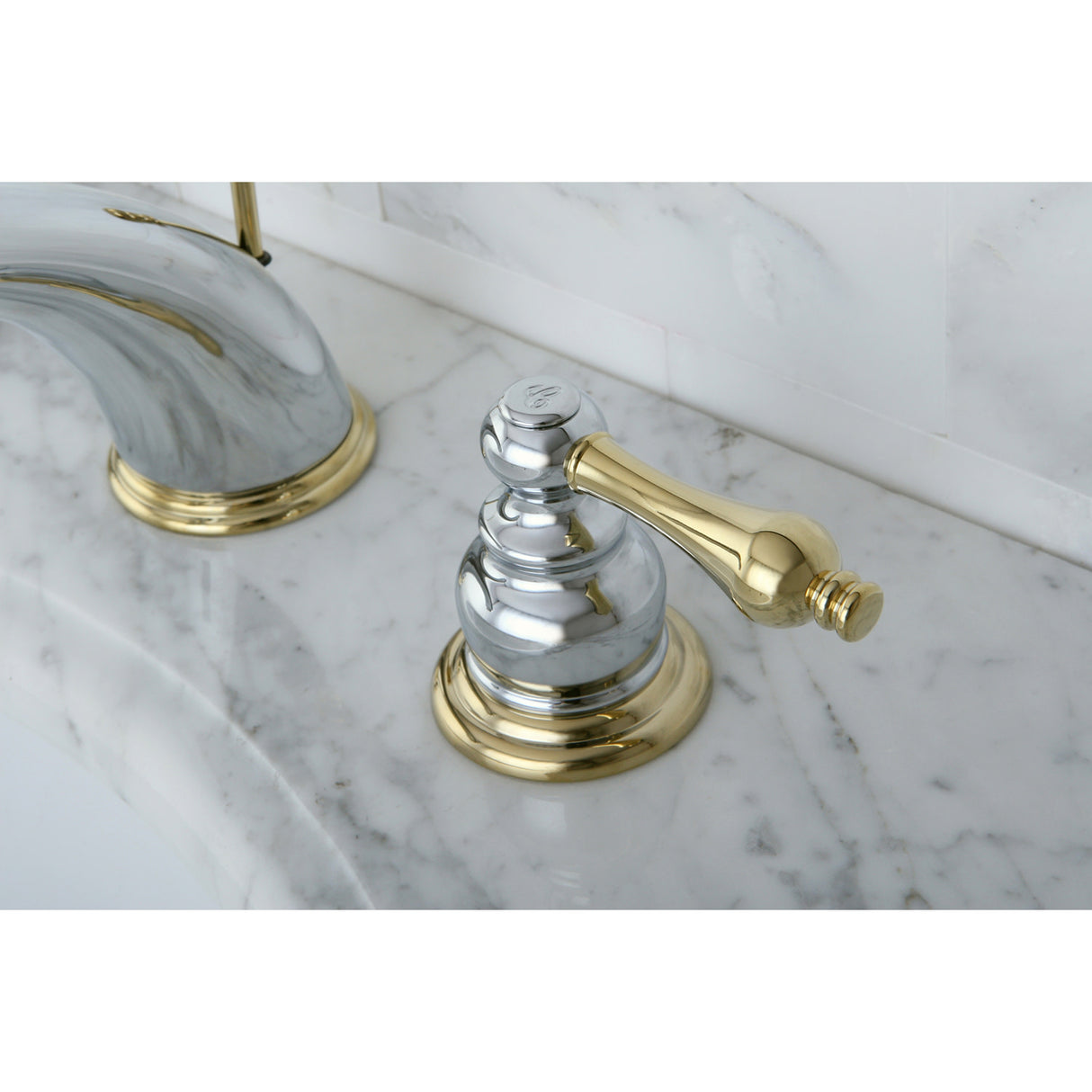 Kingston Brass KB974AL Victorian Widespread Bathroom Faucet, Polished Chrome/Polished Brass