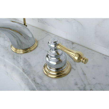 Kingston Brass KB974AL Victorian Widespread Bathroom Faucet, Polished Chrome/Polished Brass