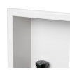 ALFI brand 16" x 16" White Matte Stainless Steel Square Single Shelf Bath Shower Niche