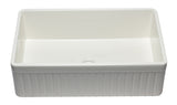 ALFI brand AB532-B 33" Biscuit Single Bowl Fluted Apron Fireclay Farm Sink