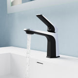 ANZZI L-AZ903MB-CH Single Handle Single Hole Bathroom Faucet With Pop-up Drain in Matte Black & Chrome