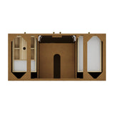 Hudson 48" Single Vanity, Honey Oak w/ Single Hole 3 CM White Zeus Silestone Top and Matching Backsplash