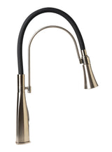 Brushed Nickel Kitchen Faucet with Black Rubber Stem