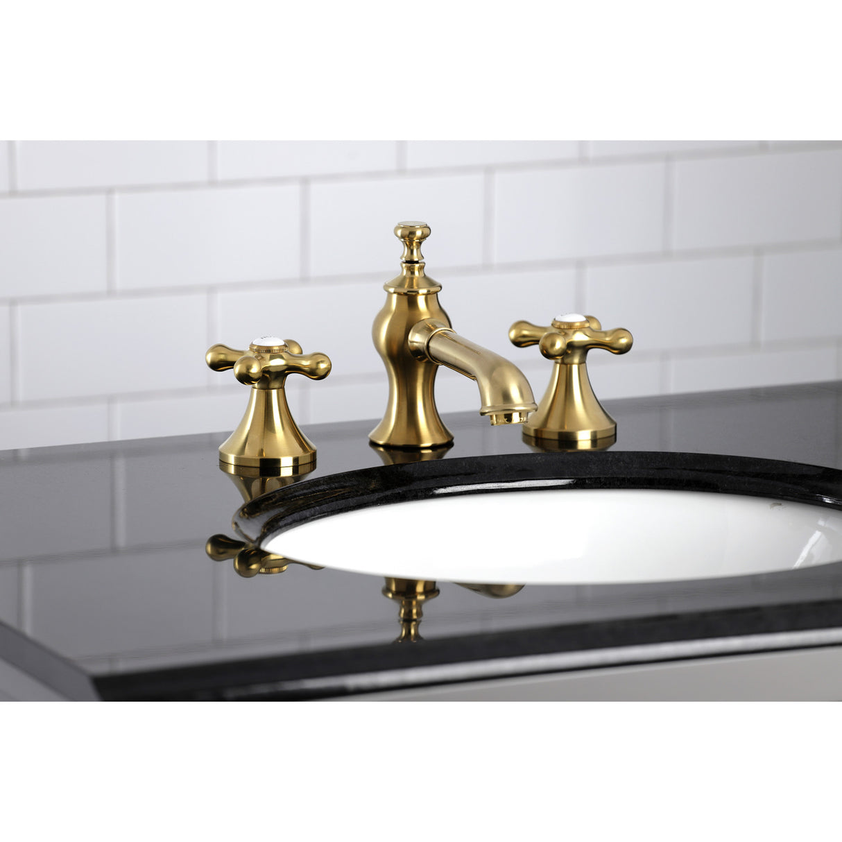 Kingston Brass KC7067AX Vintage 8 in. Widespread Bathroom Faucet, Brushed Brass