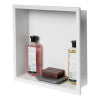 ALFI brand 16" x 16" White Matte Stainless Steel Square Single Shelf Bath Shower Niche