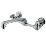 Kingston Brass Proseal 8-Inch Adjustable Centers Wall Mount Kitchen Faucet, Polished Chrome