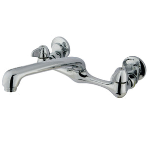 Kingston Brass Proseal 8-Inch Adjustable Centers Wall Mount Kitchen Faucet, Polished Chrome