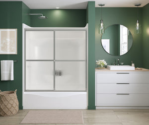 MAAX 105410-970-084-000 Polar 54-59 ½ x 57 in. Bypass Tub Door for Alcove Installation with Raindrop glass in Chrome