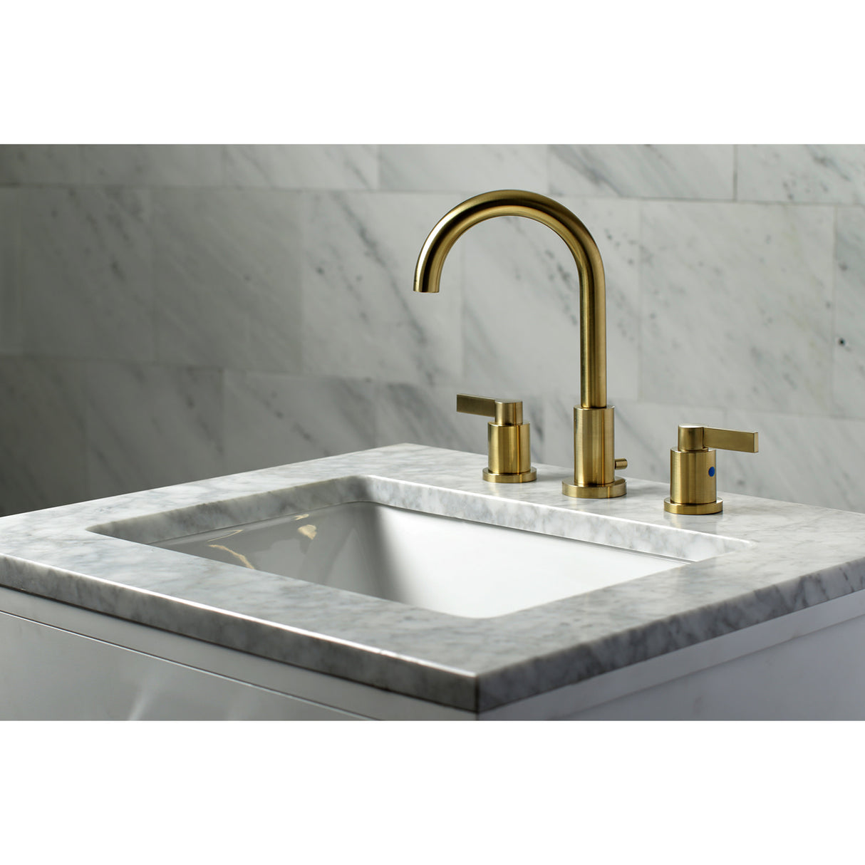 Fauceture FSC8923NDL NuvoFusion Widespread Bathroom Faucet, Brushed Brass