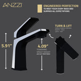 ANZZI L-AZ903MB-CH Single Handle Single Hole Bathroom Faucet With Pop-up Drain in Matte Black & Chrome