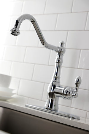 Gourmetier GSY7701ACLBS American Classic Single Handle Kitchen Faucet with Brass Sprayer, Polished Chrome