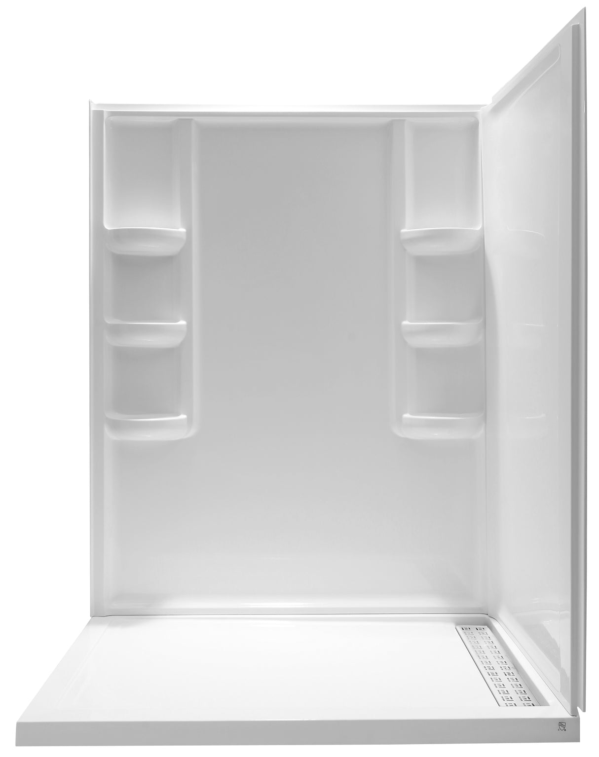 ANZZI SWAZ005WH-012WR Lex-Class 60 in. x 74 in. Shower Wall Surround and Base in White