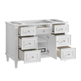Lorelai 48" Single Vanity, Bright White w/ 3 CM Carrara White Marble Top