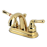 Kingston Brass GKB5612NML Naples 4" Centerset Bathroom Faucet, Polished Brass