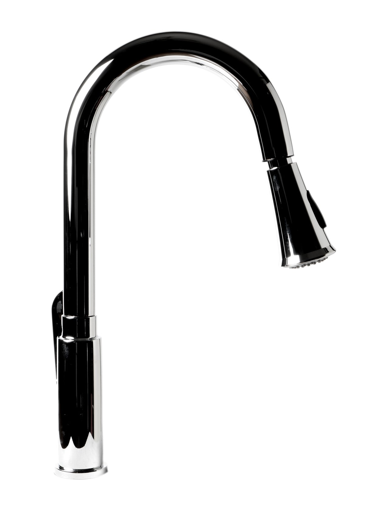 Polished Chrome Gooseneck Pull Down Kitchen Faucet