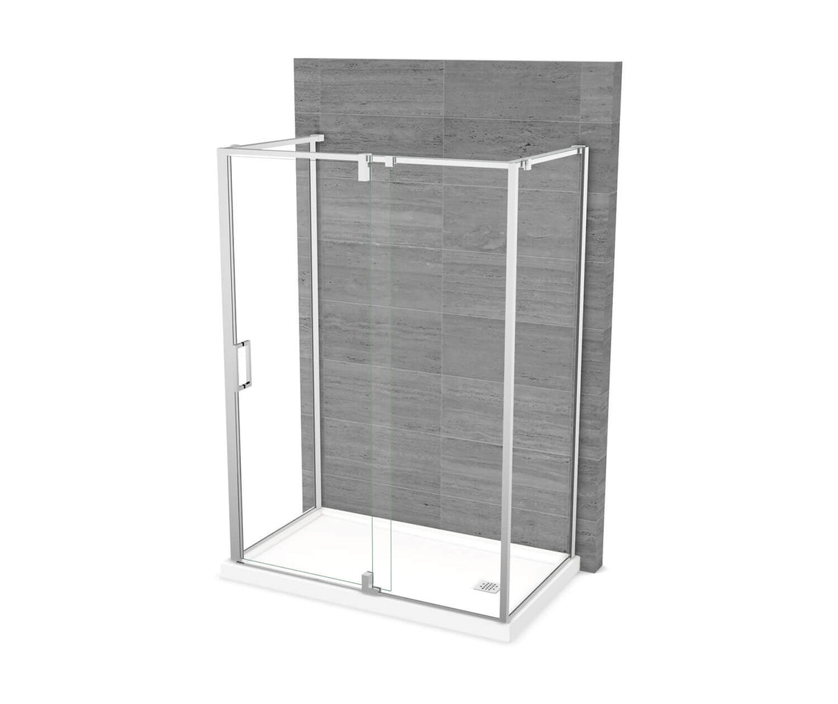 MAAX 137874-900-084-000 ModulR 60 x 32 x 78 in. 8mm Pivot Shower Door for Wall-mount Installation with Clear glass in Chrome