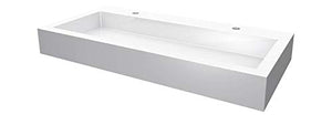 Aquabrass ABCB17402WHGL 17402 Lugano Countertop Sink-Two Holes-1000*480*120 White Gloss