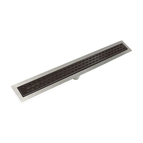 Infinity Drain FFED 6548 ORB 48" FF Series Complete Kit with 2 1/2" Perforated Offset Oval Grate in Oil Rubbed Bronze
