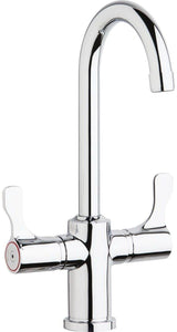 Elkay LKD208813C Deck Mount Faucet with Gooseneck Spout and Twin Lever Handles