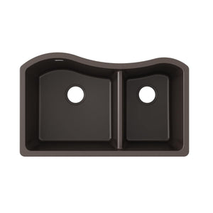 Elkay ELGHU3220RMC0 Elkay Quartz Classic 32-1/2" x 20" x 10", 60/40 Double Bowl Undermount Sink, Mocha