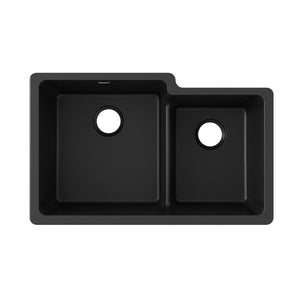Elkay ELGULBO3322BQ0 Elkay Quartz Classic 33" x 20-1/2" x 9-1/2", Offset 60/40 Double Bowl Undermount Sink with Aqua Divide, Bisque