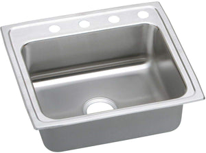 Elkay Lustertone LRADQ2521653 Single Bowl Top Mount Stainless Steel ADA Sink