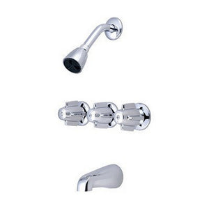 Central Brass 0968 Three Handle Tub & Shower Set in Chrome