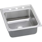 Elkay LRADQ2022553 Elkay Lustertone Classic Stainless Steel 19-1/2" x 22" x 5-1/2", 3-Hole Single Bowl Drop-in ADA Sink with Quick-clip
