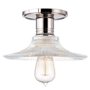 Hudson Valley Lighting 8100-PN-GS6 Heirloom - One Light Semi-Flush Mount, Polished Nickel Finish with Clear/Prismatic