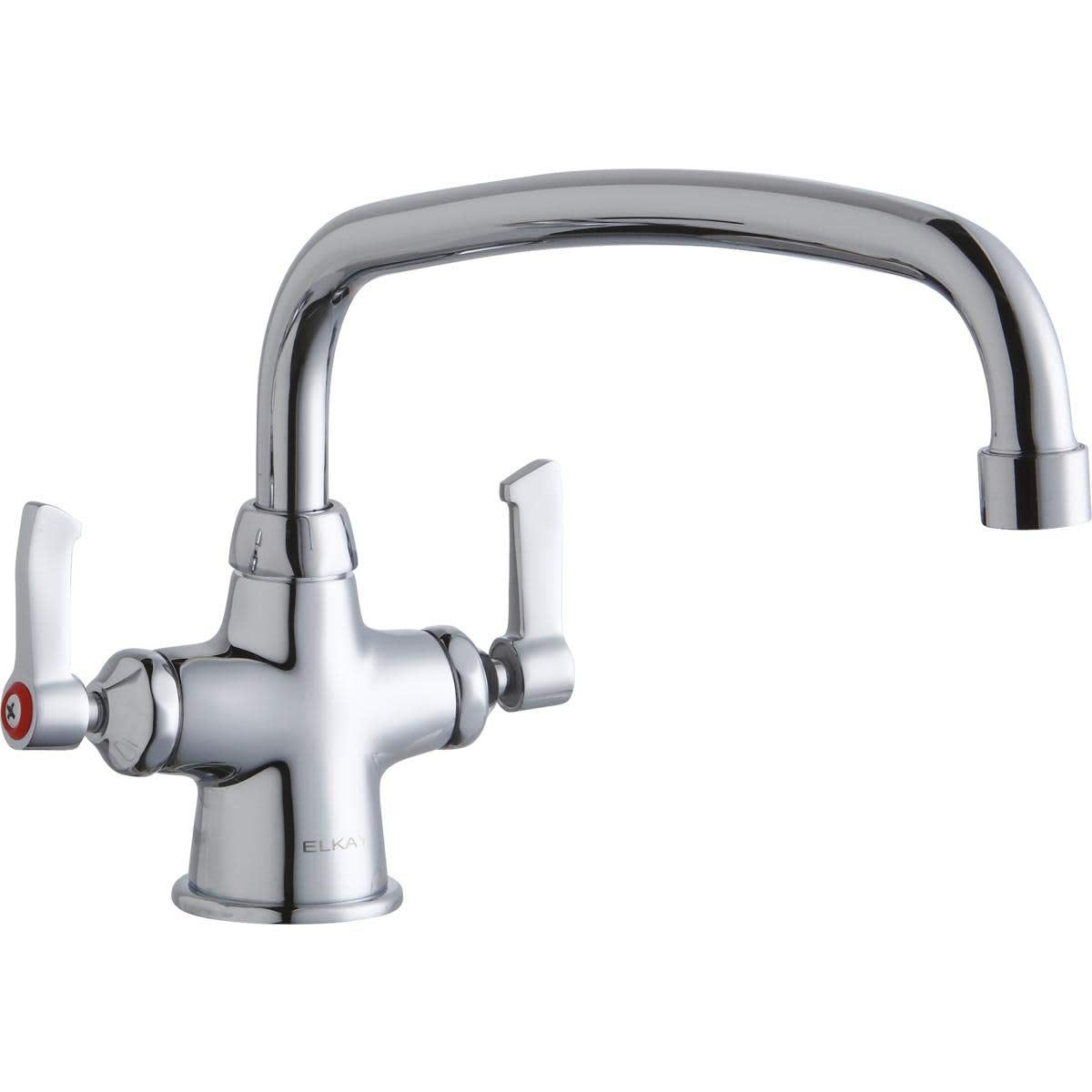 Elkay LK500AT14L2 Elkay Single Hole with Concealed Deck Faucet with 14" Arc Tube Spout 2" Lever Handles Chrome