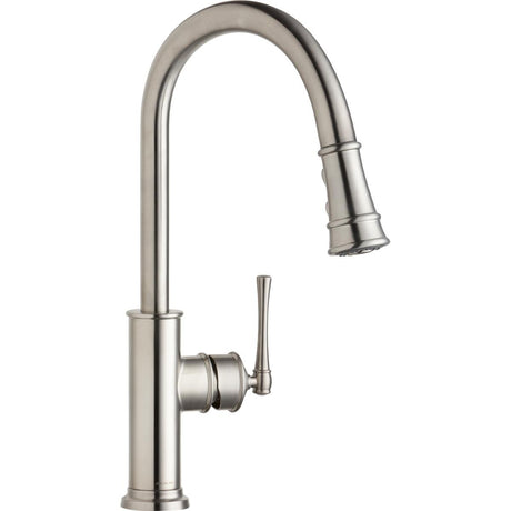 Elkay LKEC2031LS Elkay Explore Single Hole Kitchen Faucet with Pull-down Spray and Forward Only Lever Handle Lustrous Steel
